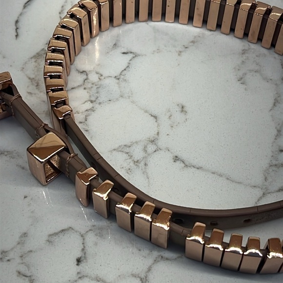 Michael Kors Rose Gold Tone Leather Double Wrap Bracelet - Picture 7 of 12